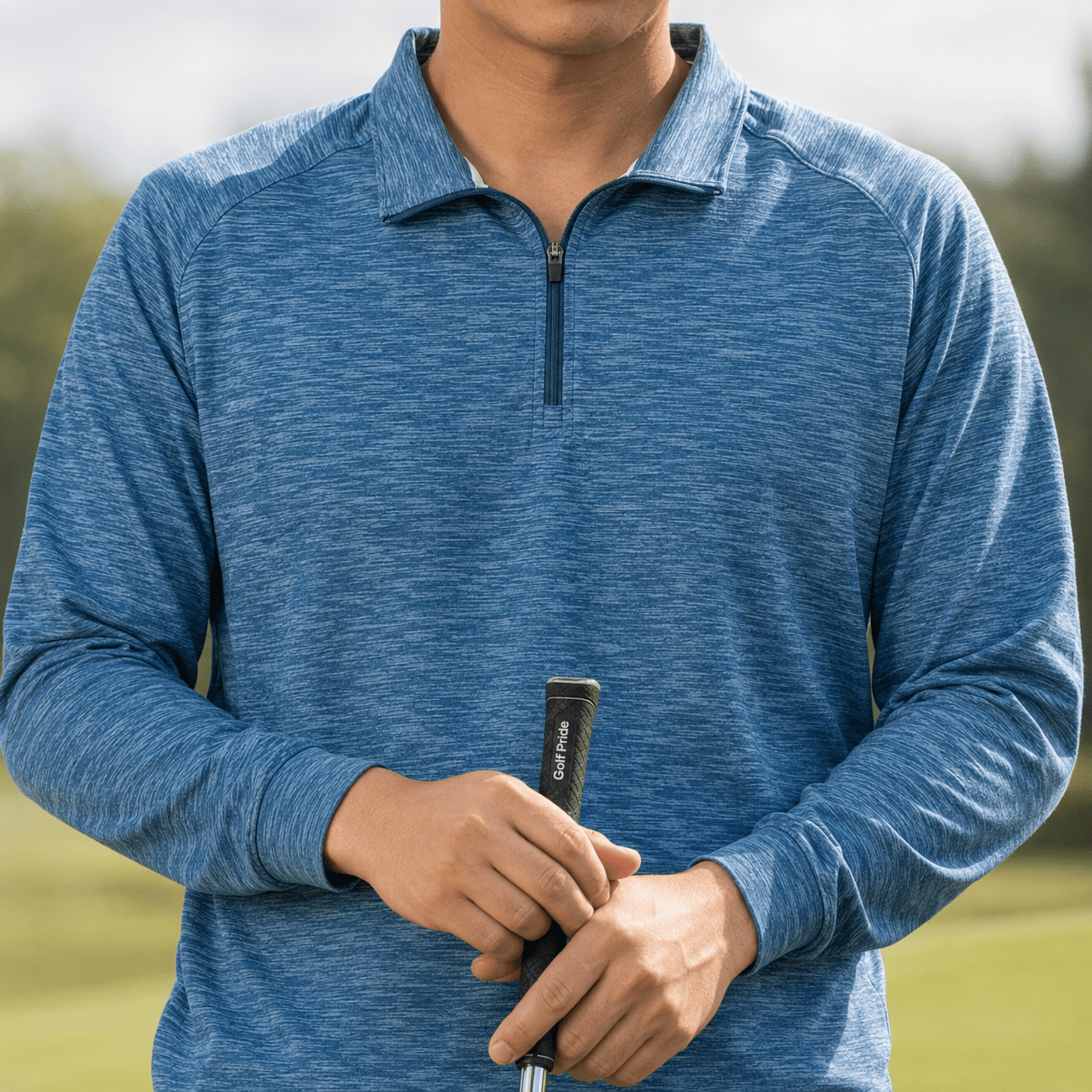Space Dye 1/4 Zip Golf Pullover - F/X Fusion Golf - Quarter Zip - Blue