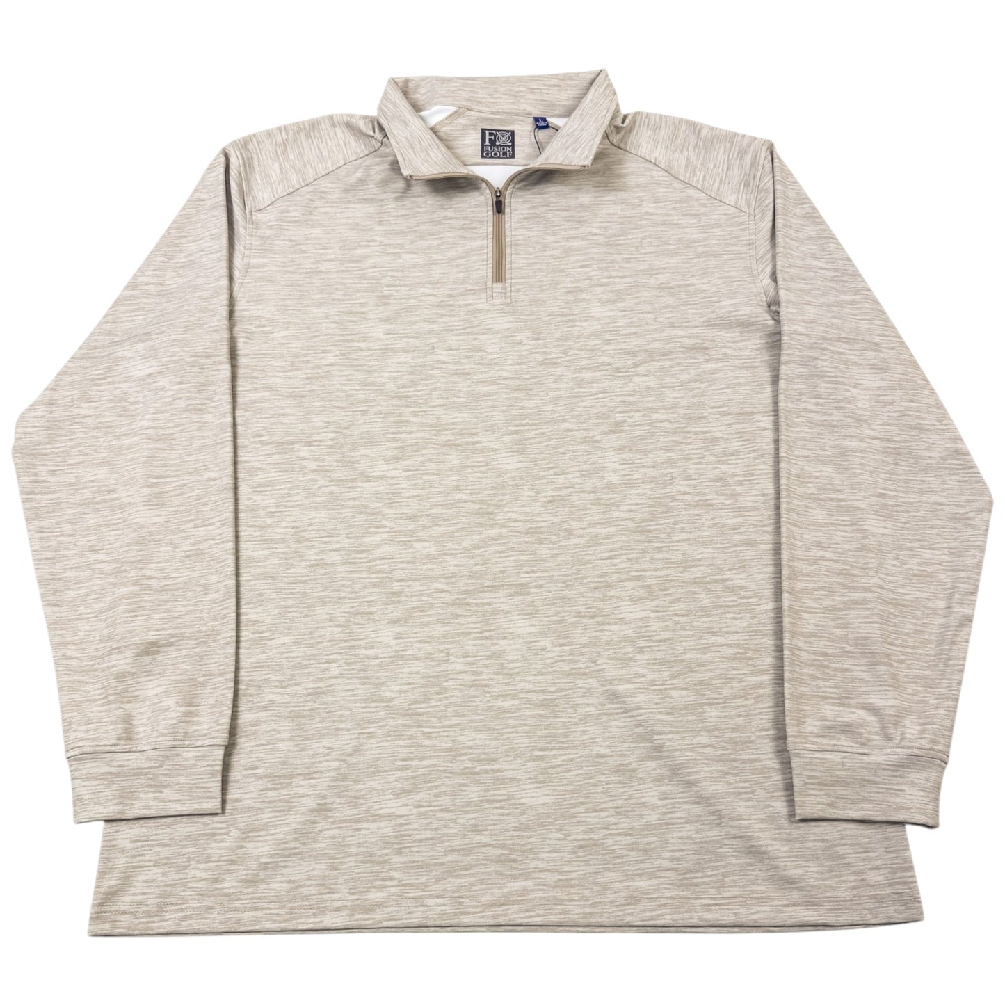 Space Dye 1/4 Zip Golf Pullover - F/X Fusion Golf - Quarter Zip - Tan