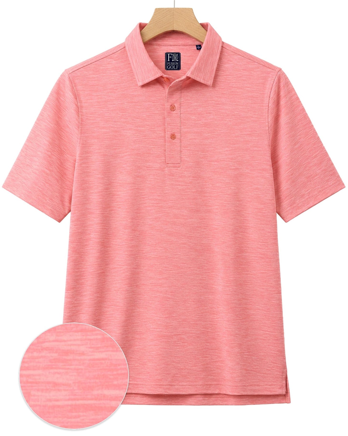 Space Dye Performance Golf Polo - F/X Fusion Golf - Polo - Coral