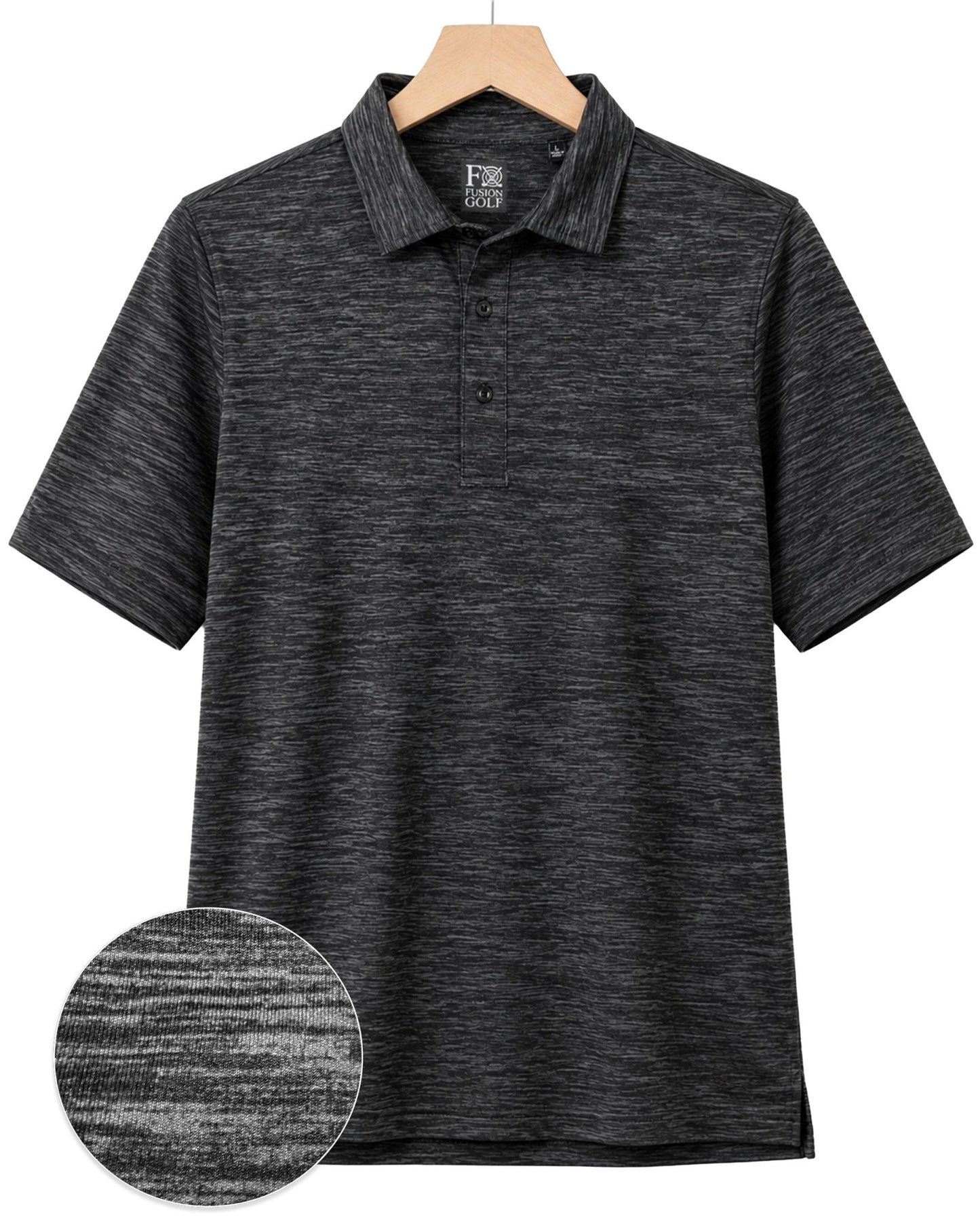 Space Dye Performance Golf Polo - F/X Fusion Golf - Polo - Charcoal