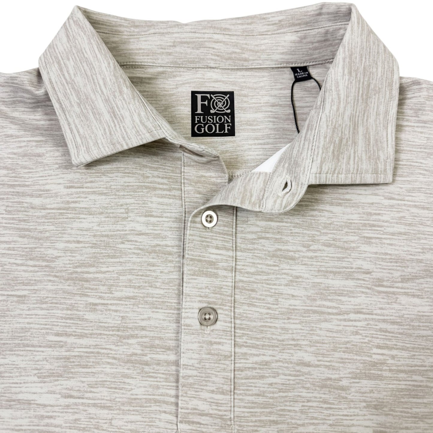 Space Dye Performance Golf Polo - F/X Fusion Golf - Polo - Tan