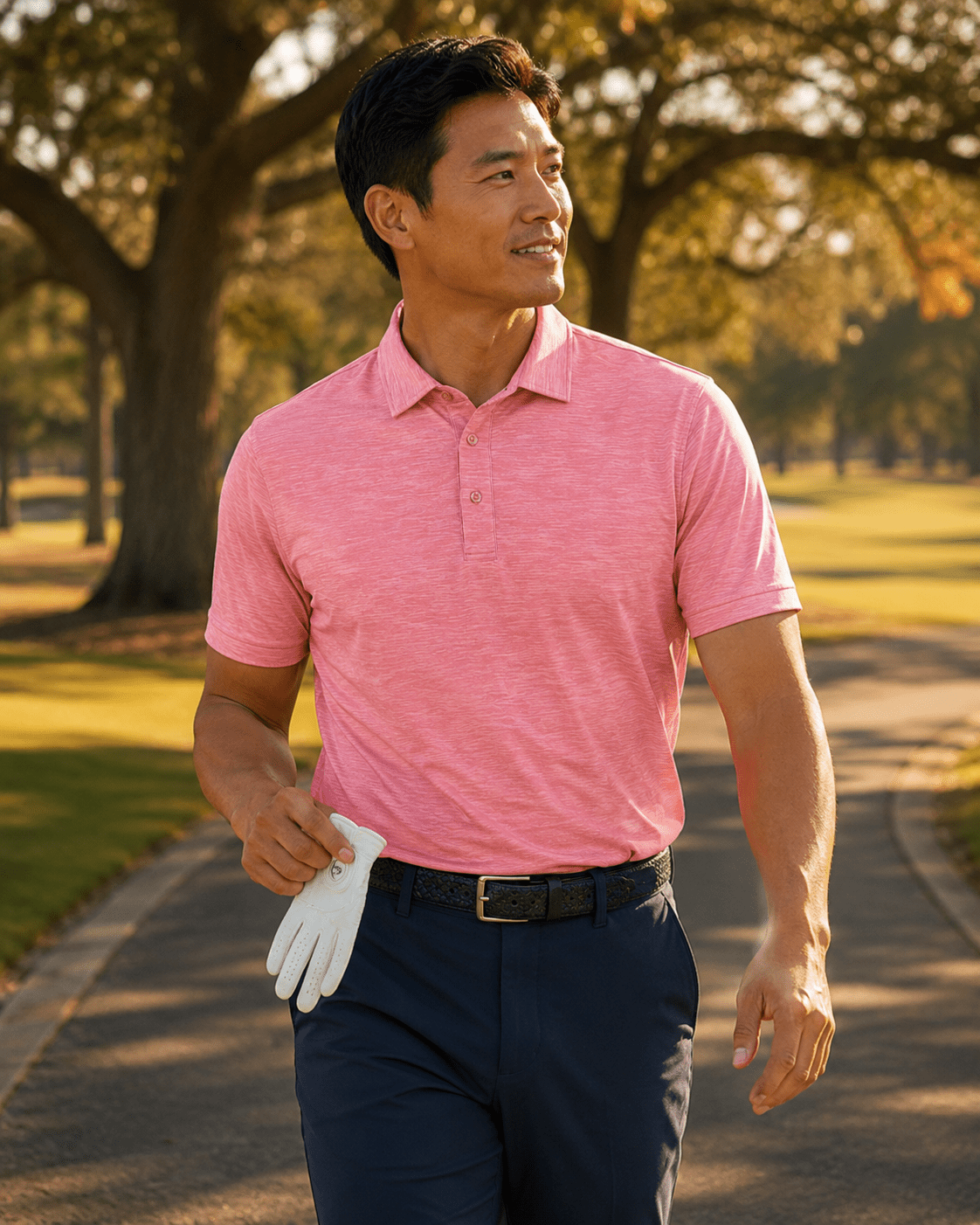 Space Dye Performance Golf Polo - F/X Fusion Golf - Polo - Coral - M