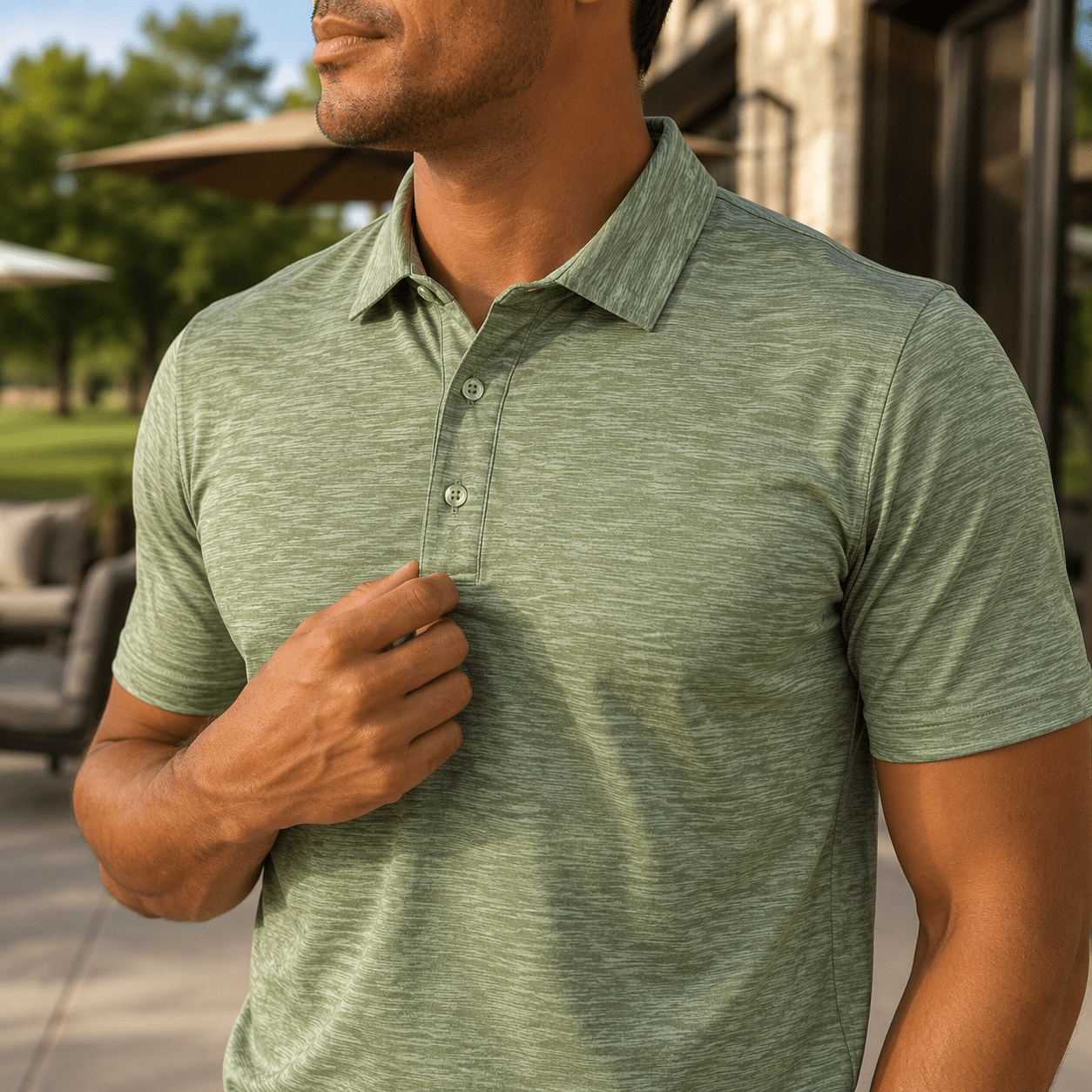 Space Dye Performance Golf Polo - F/X Fusion Golf - Polo - Green