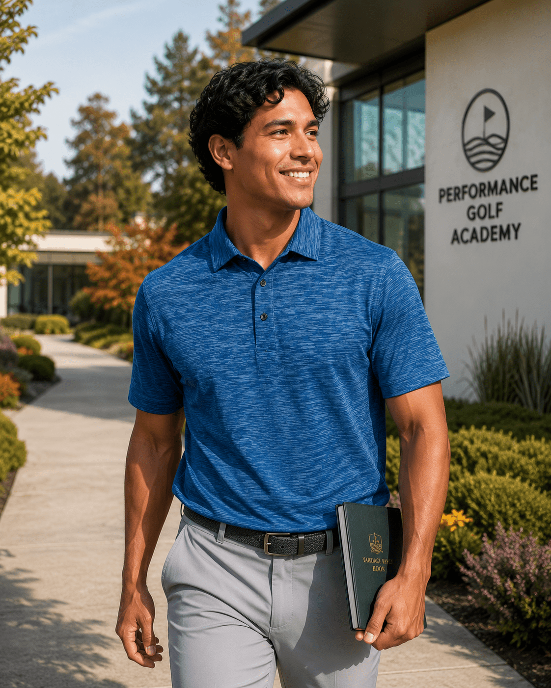 Space Dye Performance Golf Polo - F/X Fusion Golf - Polo - Blue - M