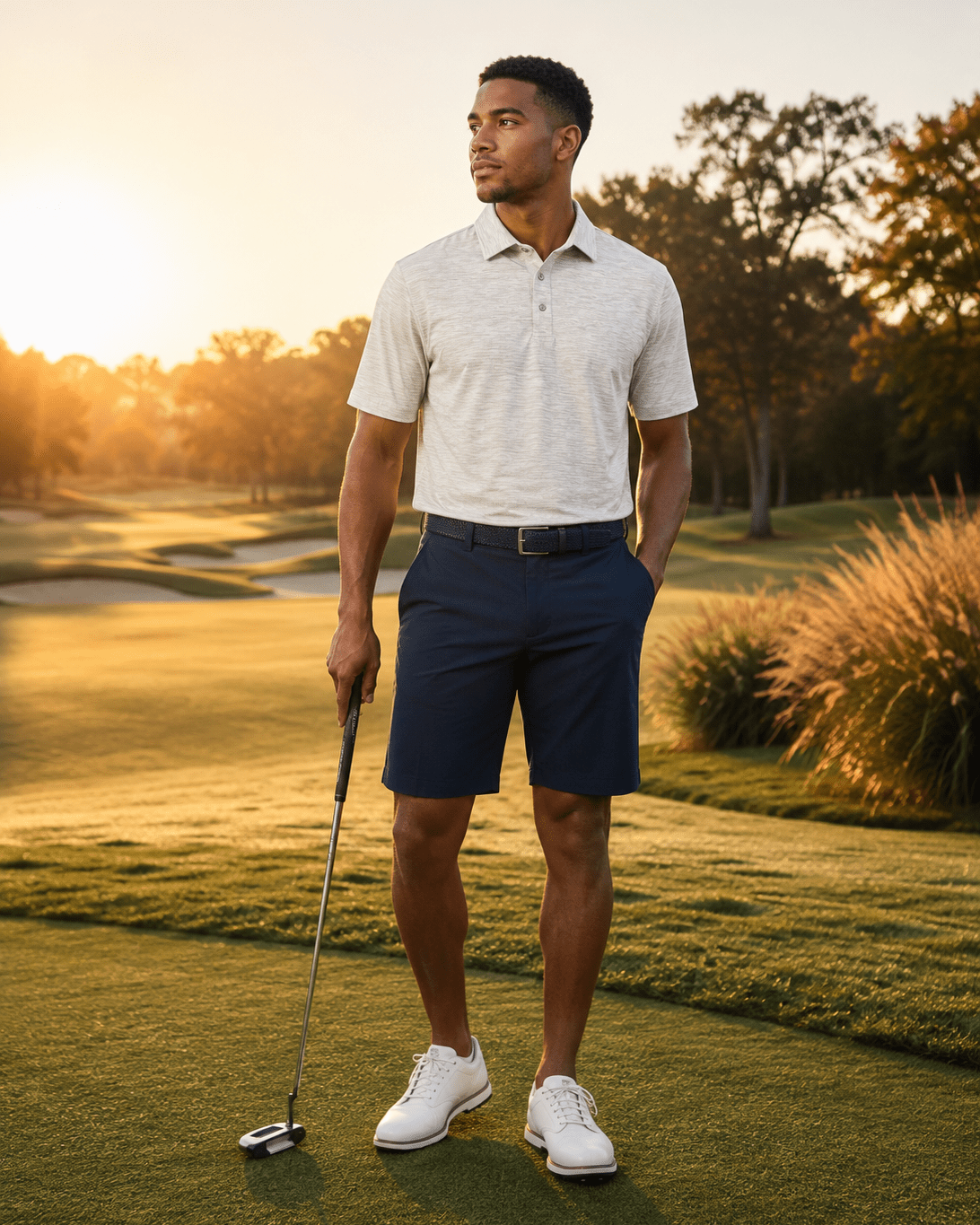 Space Dye Performance Golf Polo - F/X Fusion Golf - Polo - Tan - M