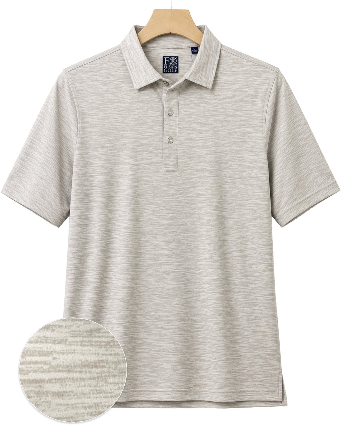 Space Dye Performance Golf Polo - F/X Fusion Golf - Polo - Tan