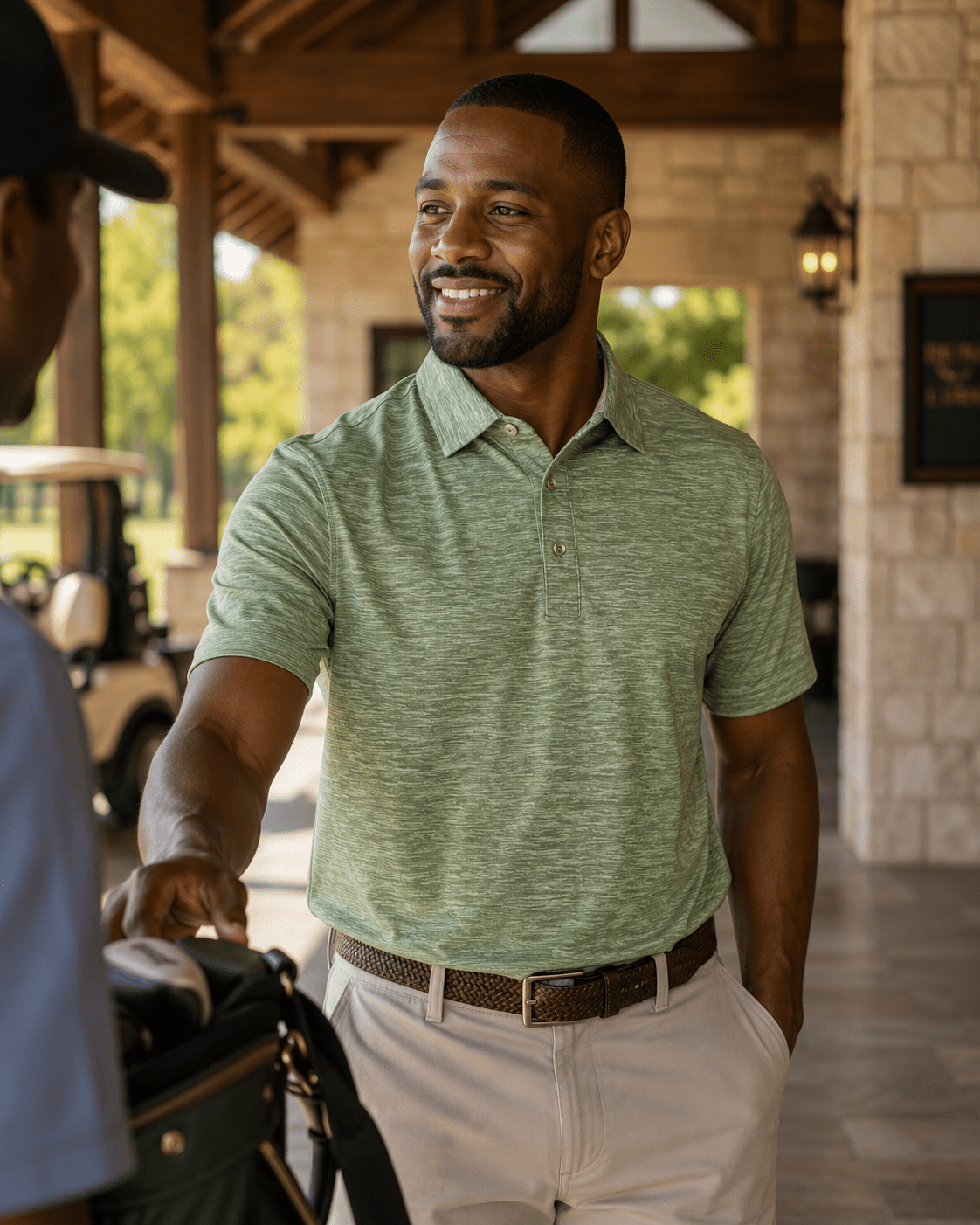 Space Dye Performance Golf Polo - F/X Fusion Golf - Polo - Green - M