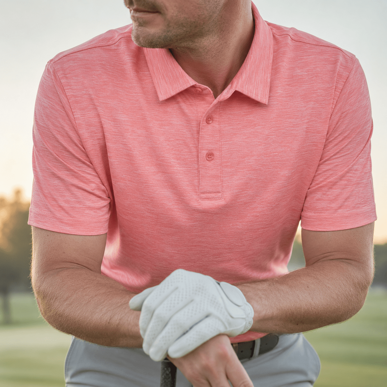 Space Dye Performance Golf Polo - F/X Fusion Golf - Polo - Coral