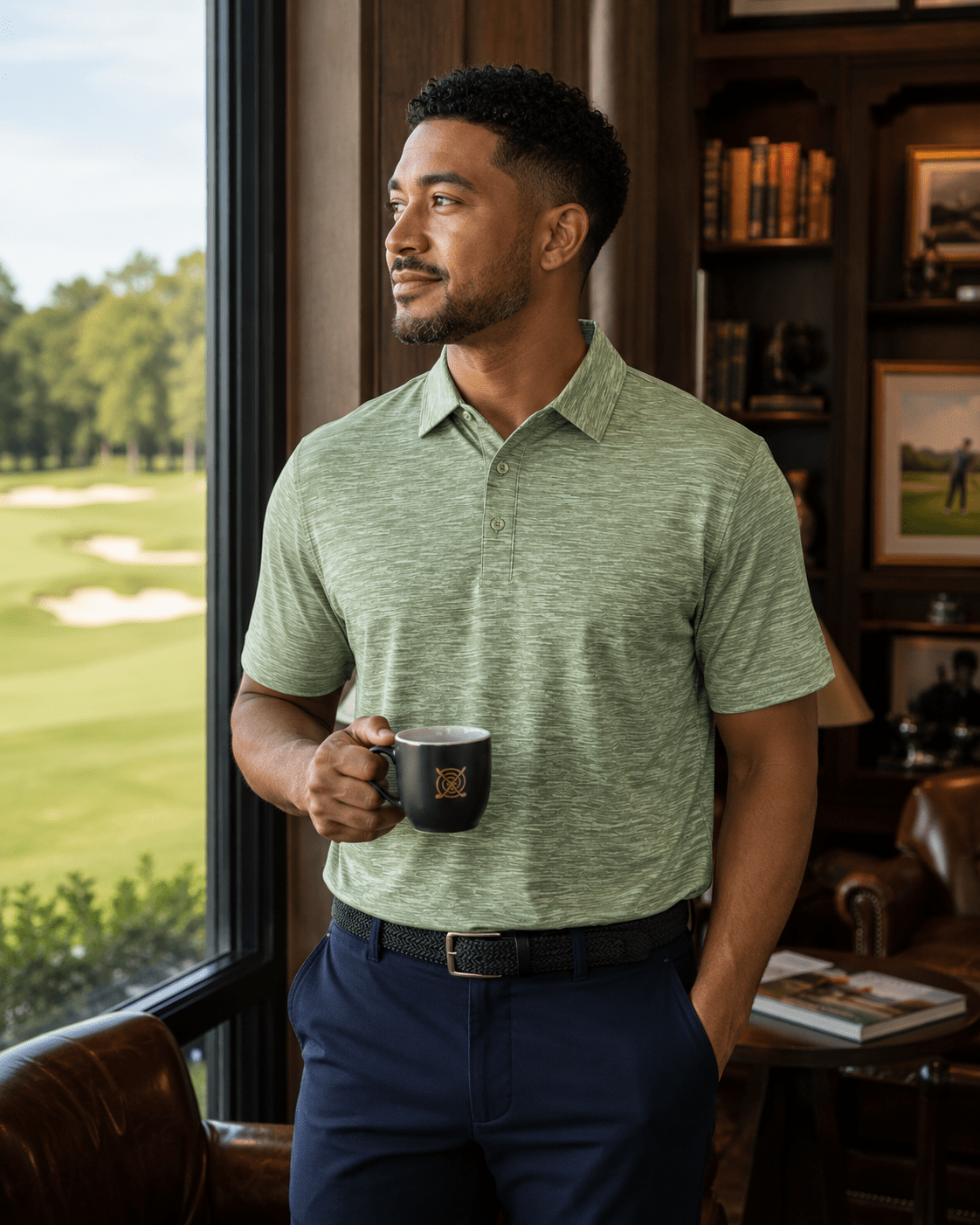 Space Dye Performance Golf Polo - F/X Fusion Golf - Polo - Green - M