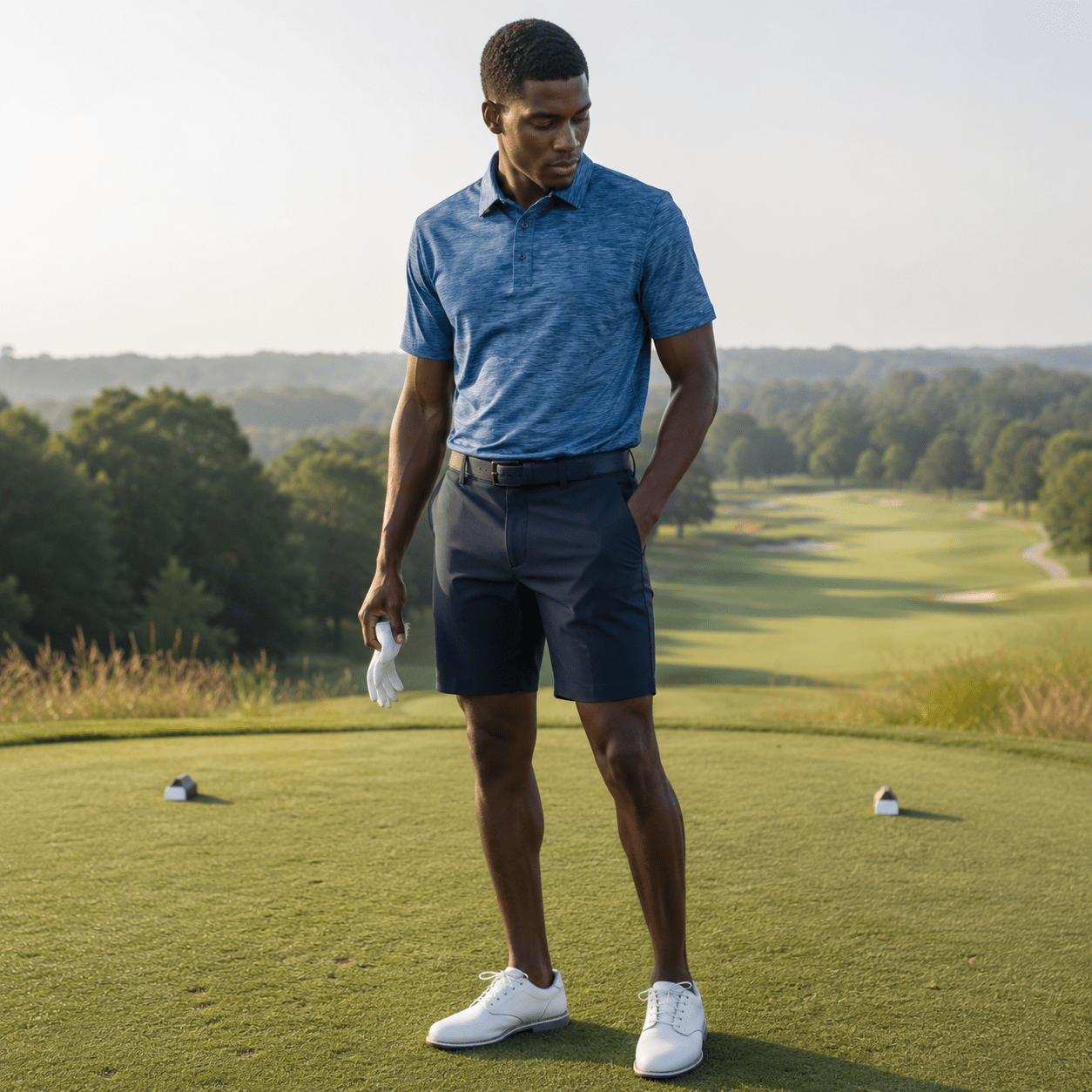 Space Dye Performance Golf Polo - F/X Fusion Golf - Polo - Blue
