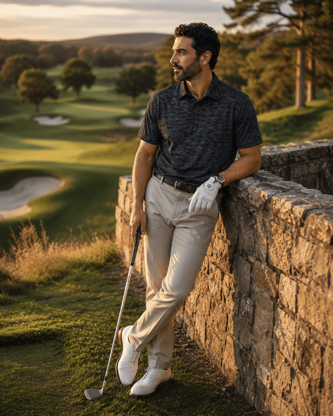 Space Dye Performance Golf Polo - F/X Fusion Golf - Polo - Charcoal - M