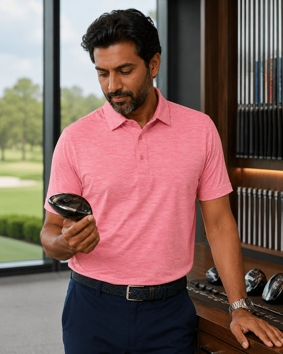 Space Dye Performance Golf Polo - F/X Fusion Golf - Polo - Coral - M