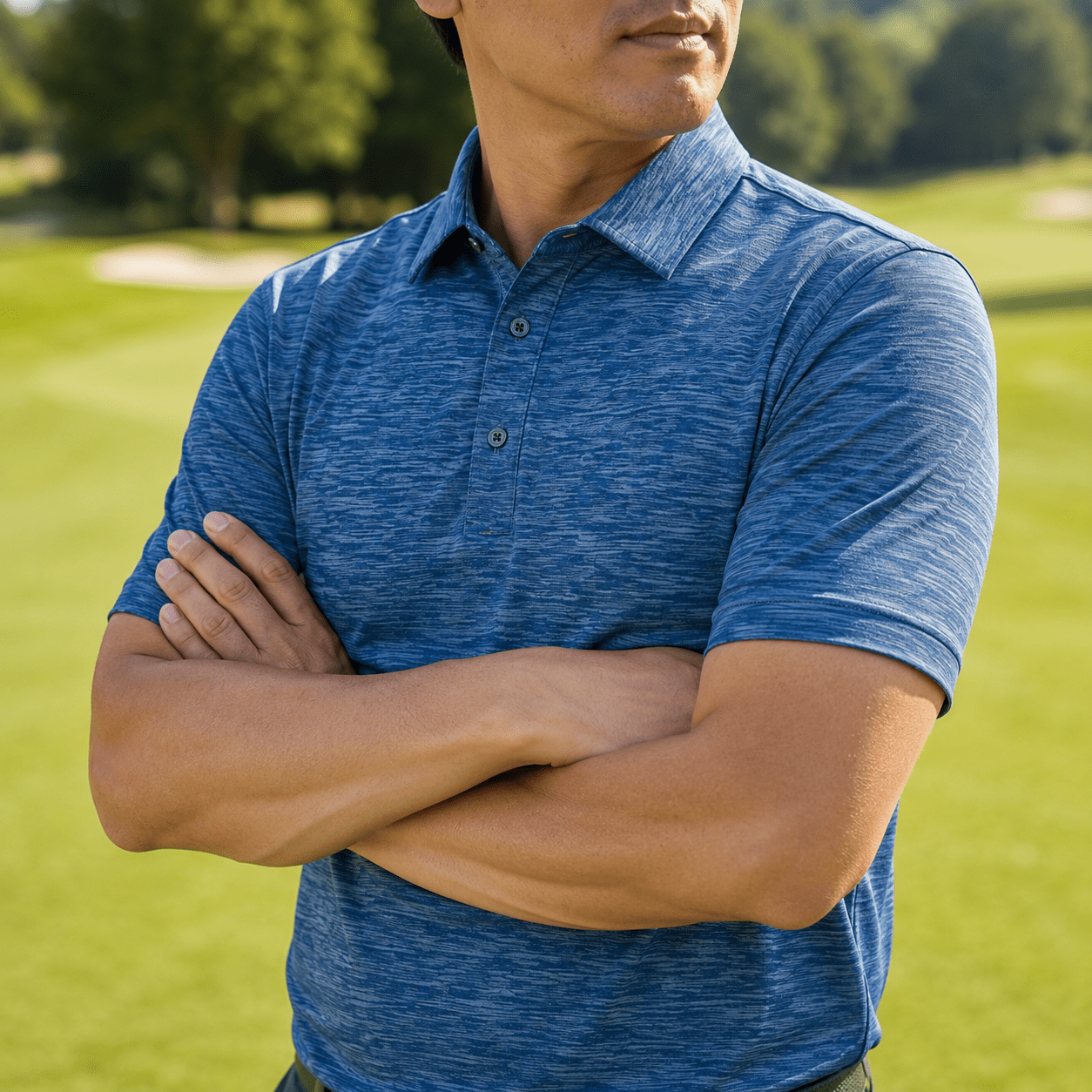 Space Dye Performance Golf Polo - F/X Fusion Golf - Polo - Blue