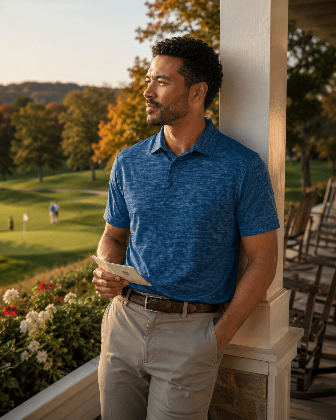Space Dye Performance Golf Polo - F/X Fusion Golf - Polo - Blue - M