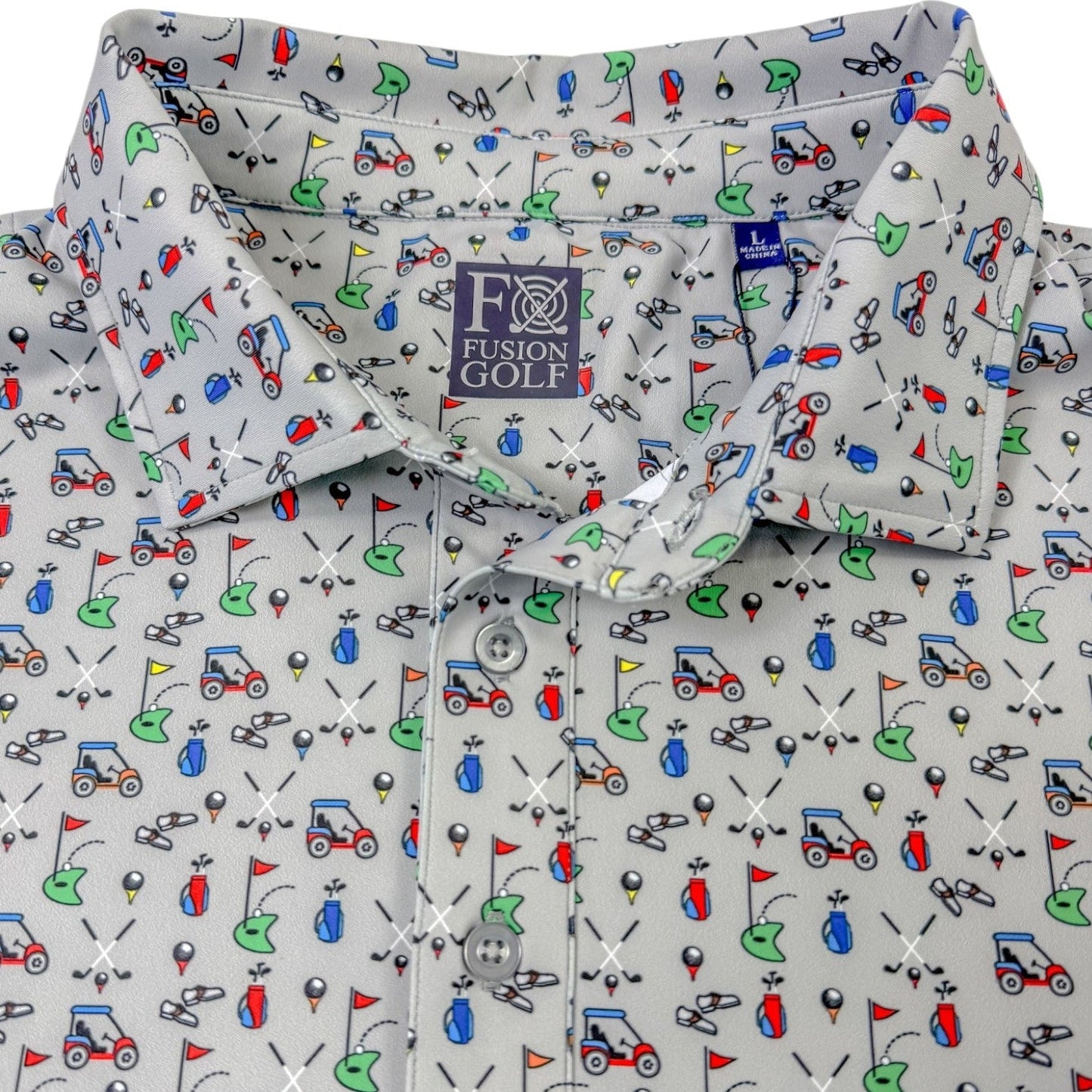 Tee Time Performance Golf Polo - F/X Fusion Golf - Polo - Silver