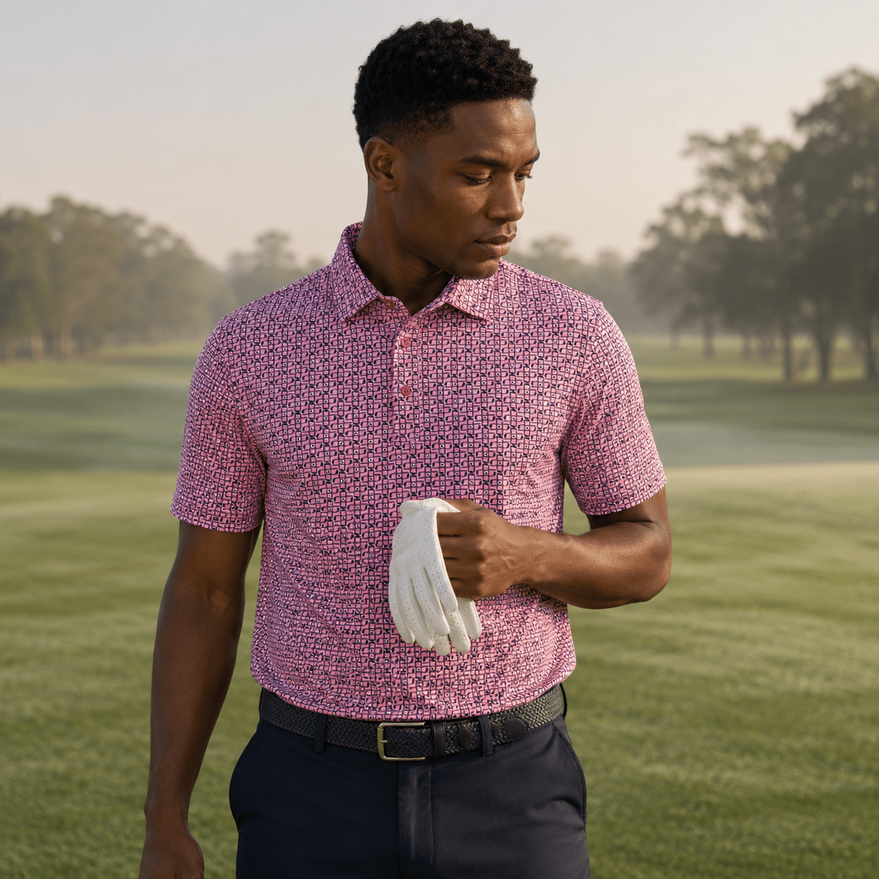Tic Tac Toe Performance Golf Polo - F/X Fusion Golf - Polo - Coral