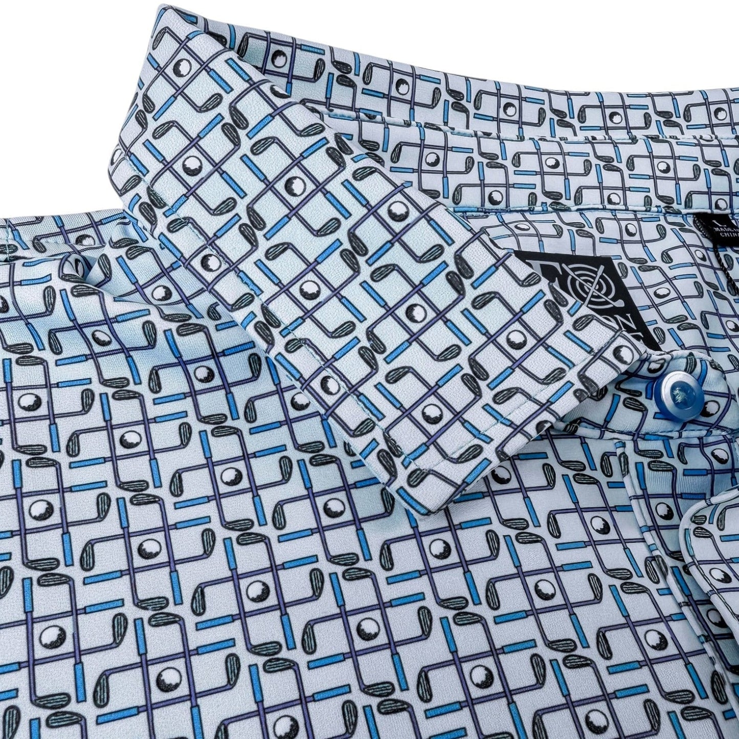 Tic Tac Toe Performance Golf Polo - F/X Fusion Golf - Polo - Blue