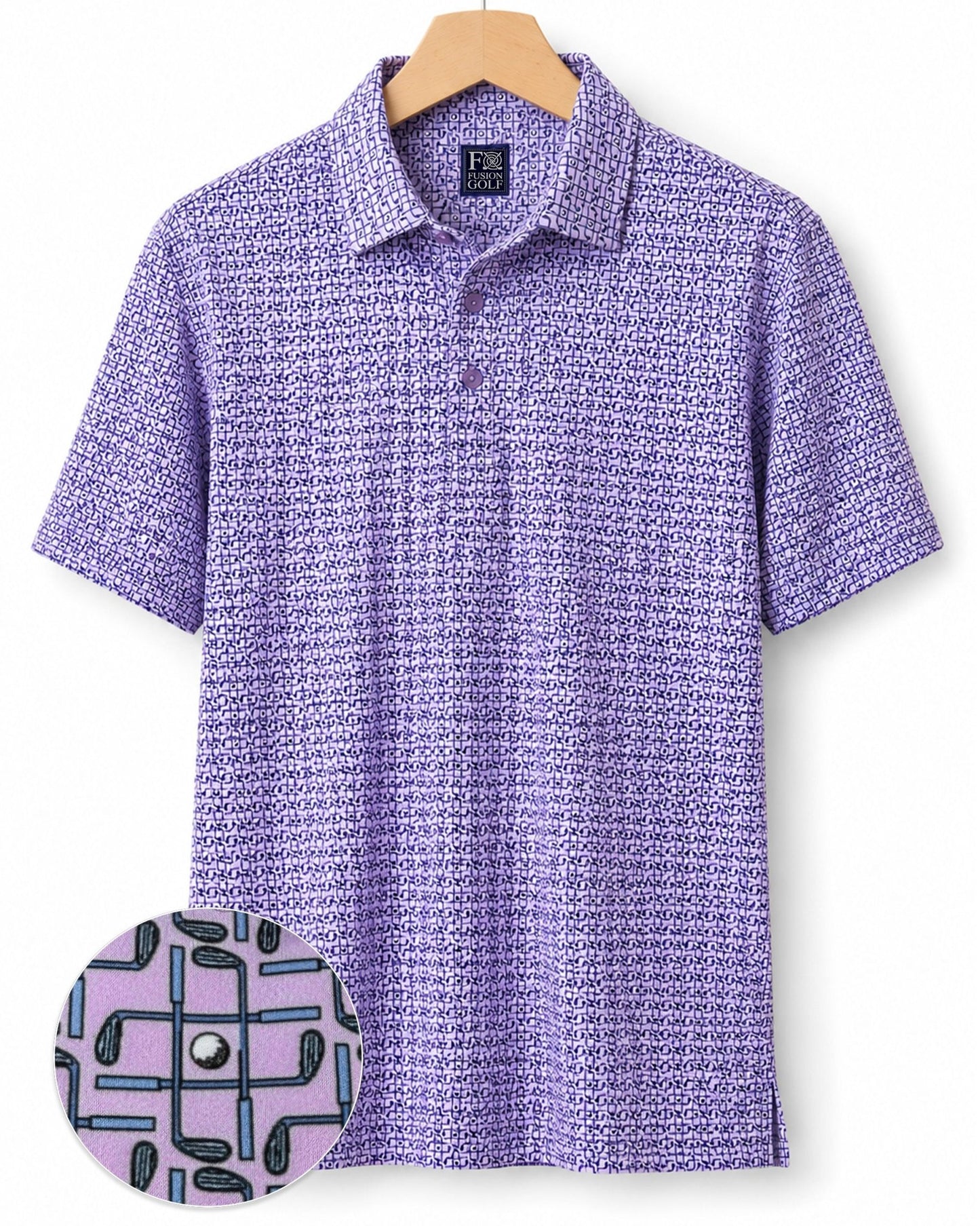 Tic Tac Toe Performance Golf Polo - F/X Fusion Golf - Polo - Pink