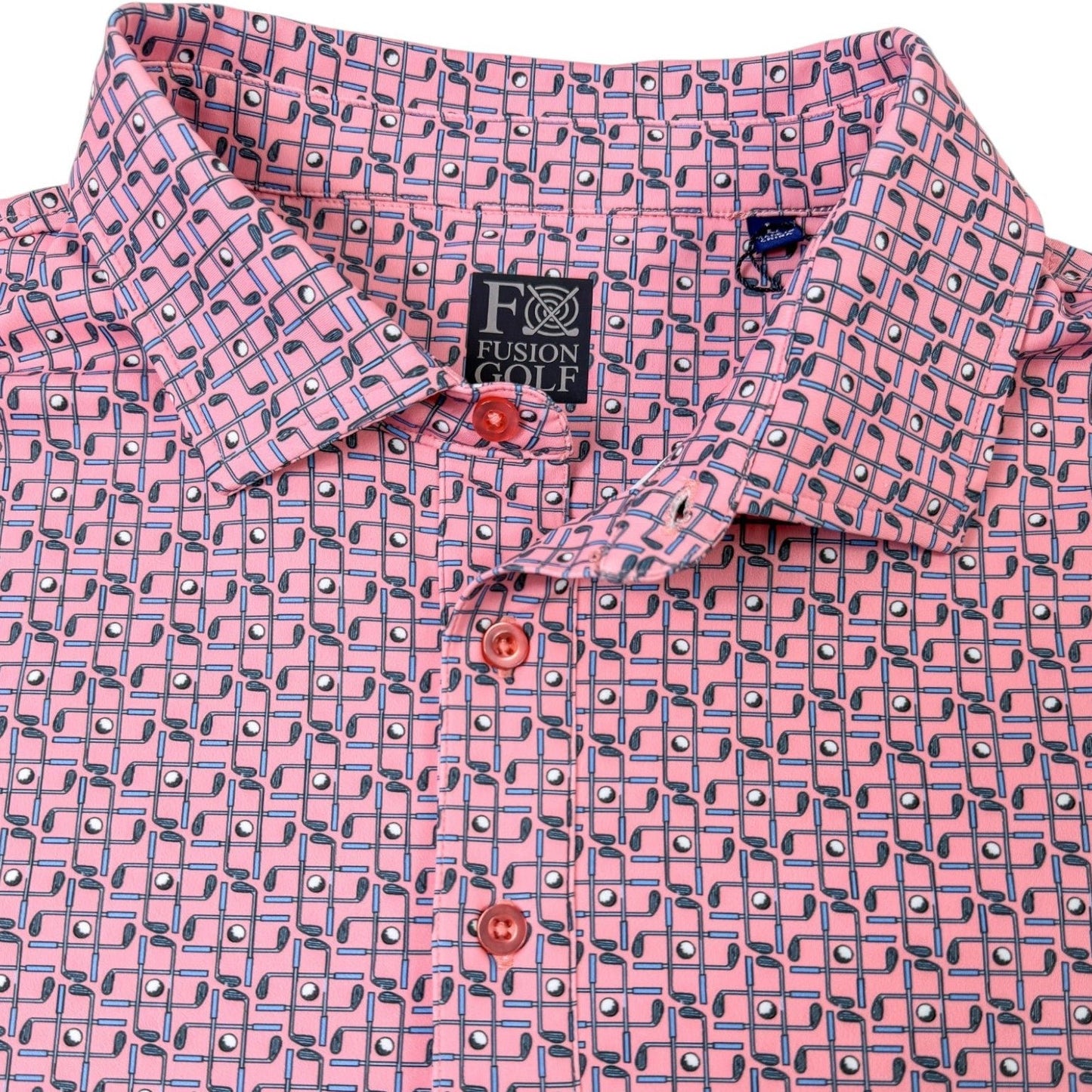 Tic Tac Toe Performance Golf Polo - F/X Fusion Golf - Polo - Coral