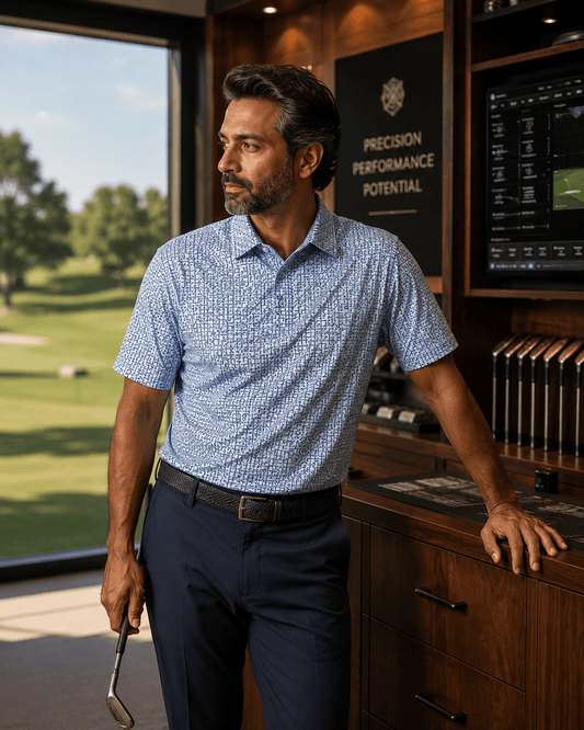 Tic Tac Toe Performance Golf Polo - F/X Fusion Golf - Polo - Blue - M