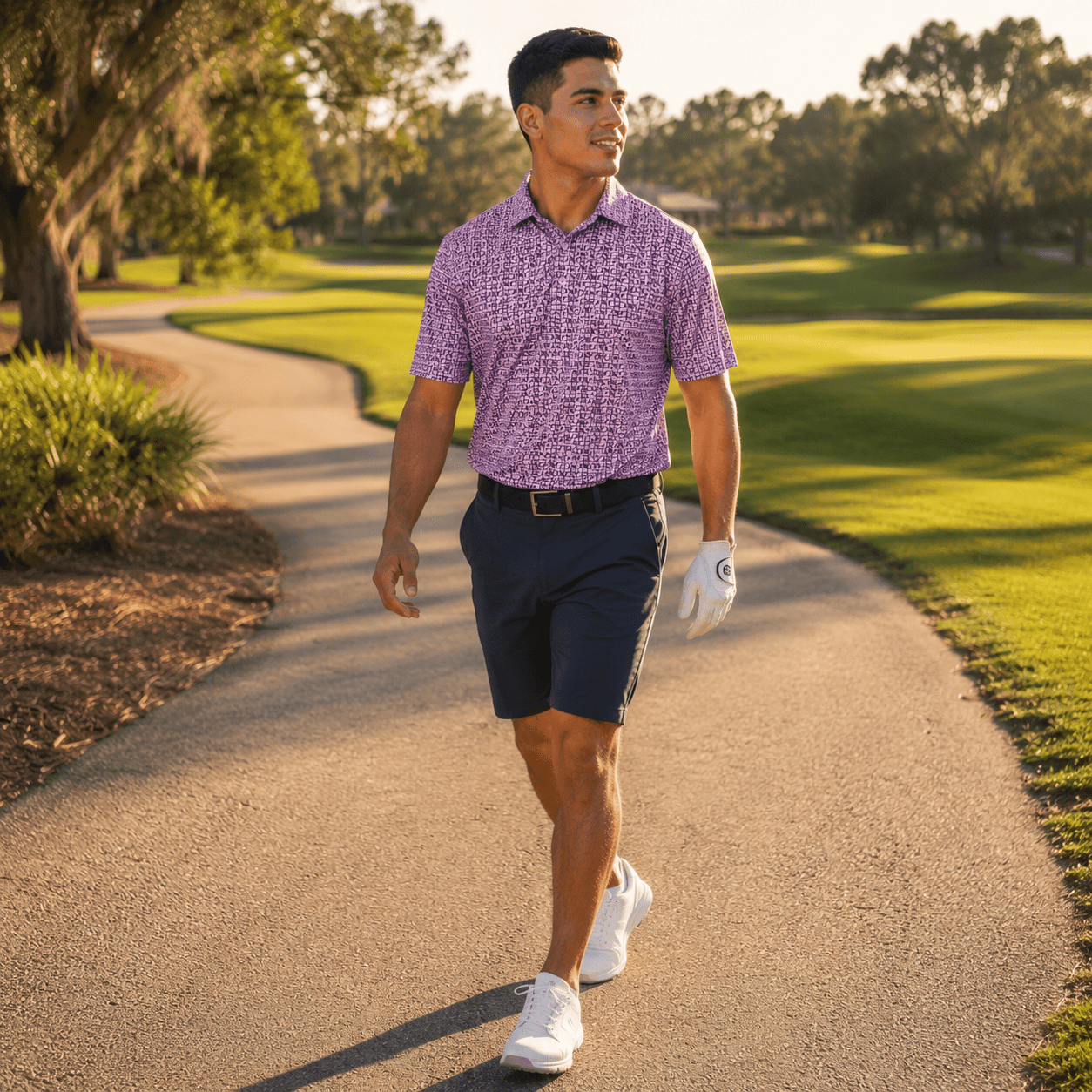 Tic Tac Toe Performance Golf Polo - F/X Fusion Golf - Polo - Pink