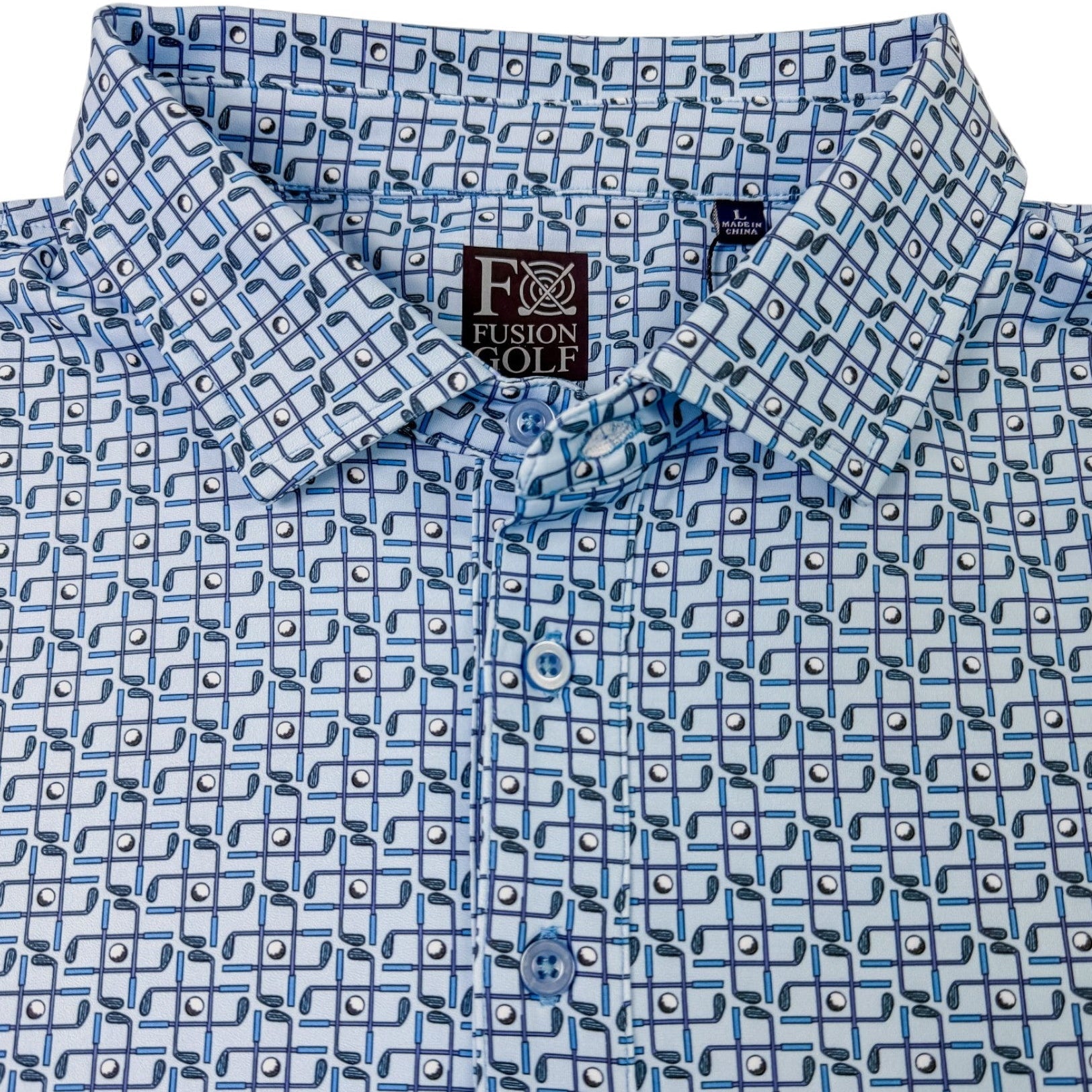 Tic Tac Toe Performance Golf Polo - F/X Fusion Golf - Polo - Blue