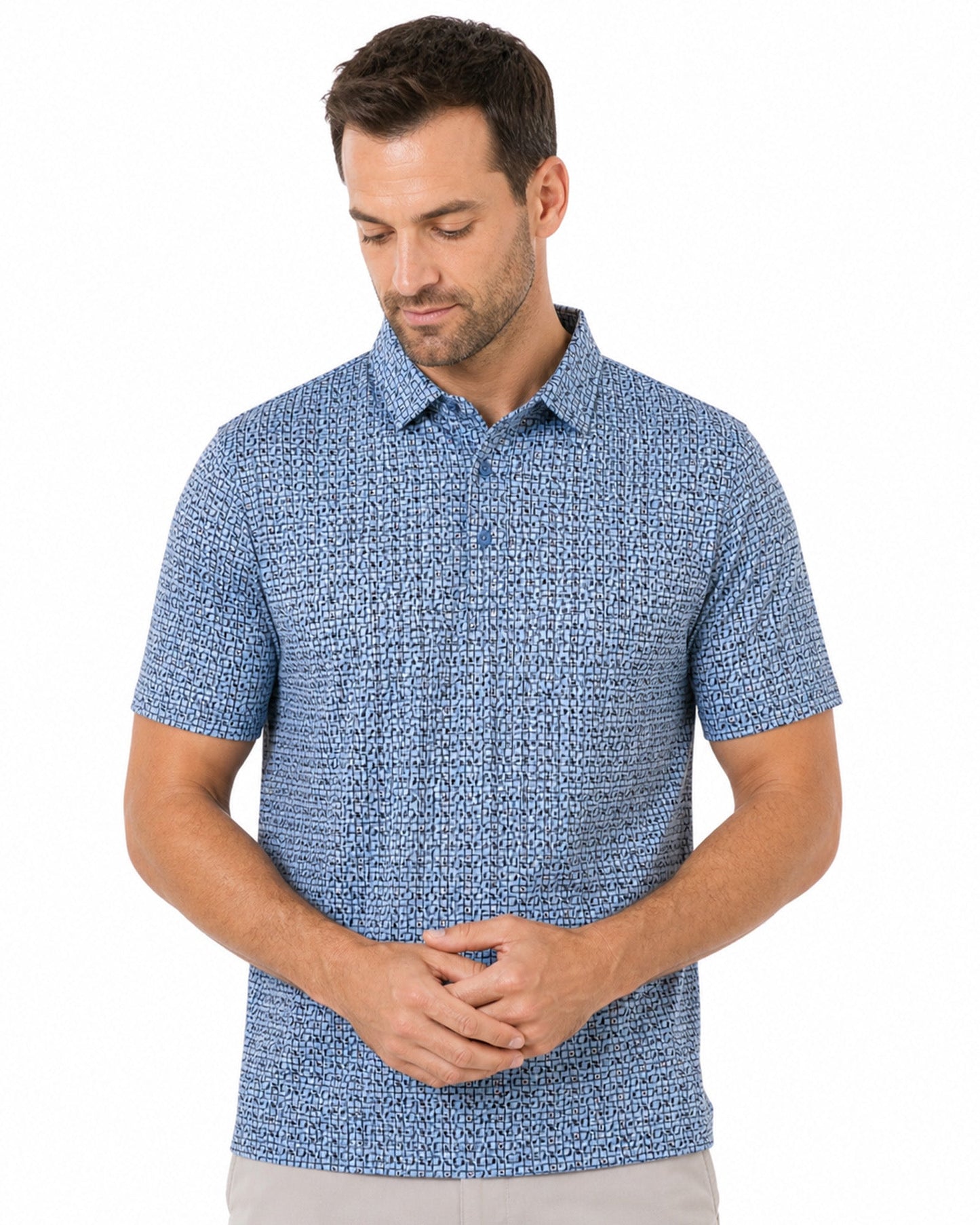 Tic Tac Toe Performance Golf Polo - F/X Fusion Golf - Polo - Blue