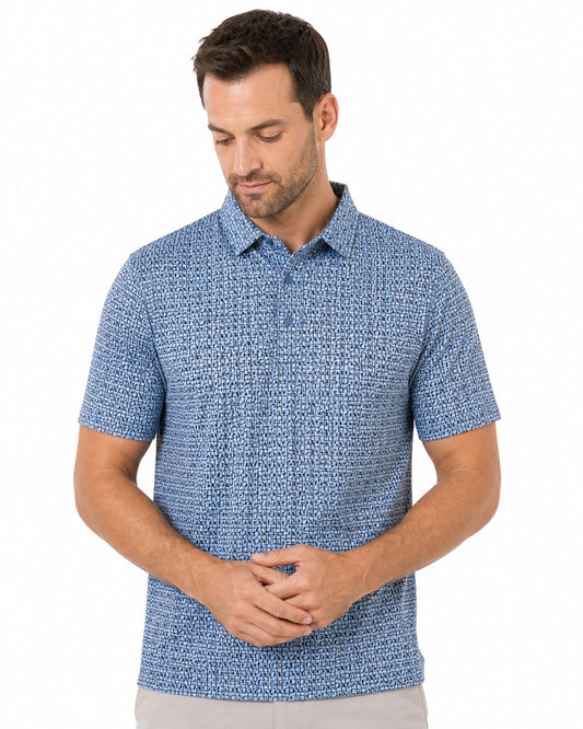 Tic Tac Toe Performance Golf Polo - F/X Fusion Golf - Polo - Blue