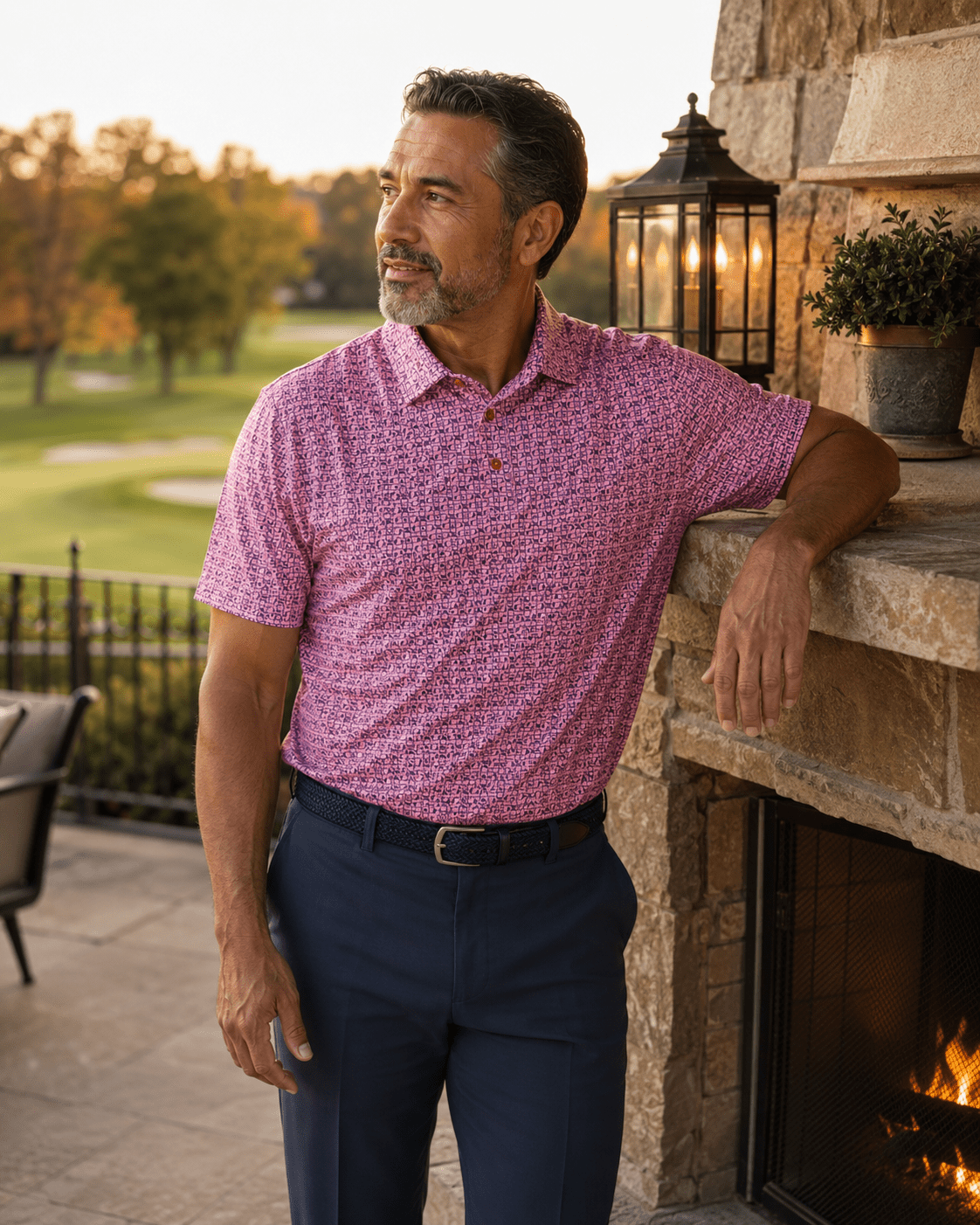 Tic Tac Toe Performance Golf Polo - F/X Fusion Golf - Polo - Coral - M
