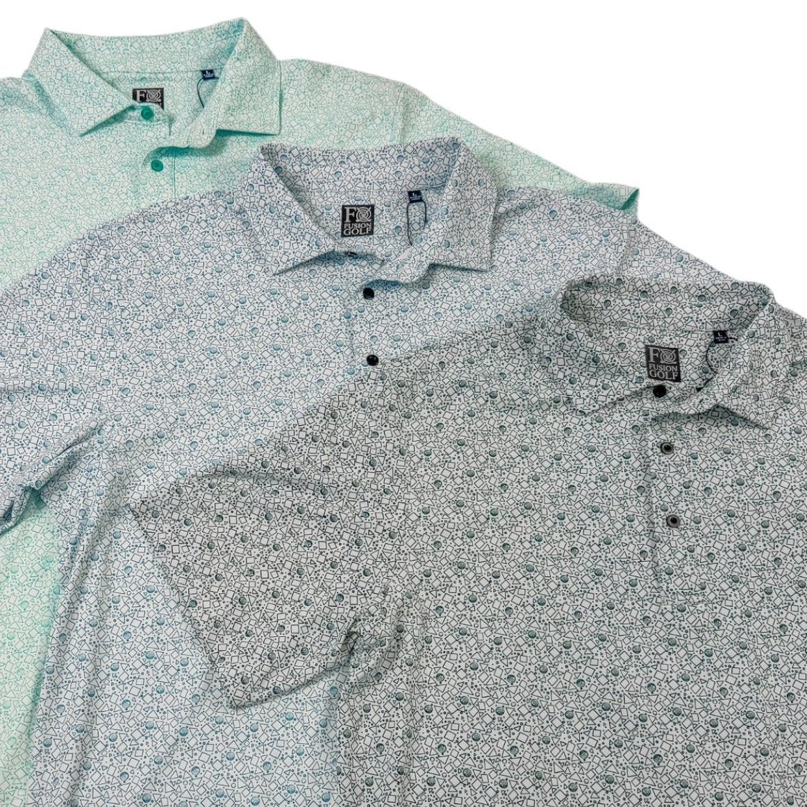 Tossed Geos Performance Golf Polo - F/X Fusion Golf - Polo - All Colors