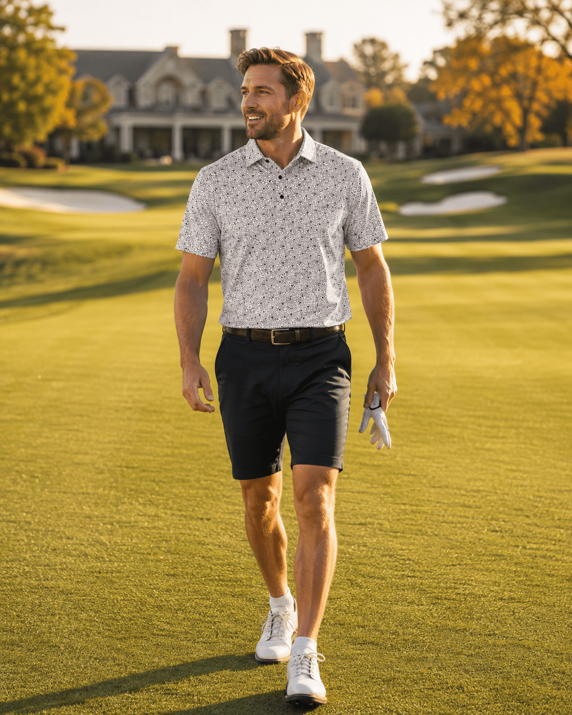 Tossed Geos Performance Golf Polo - F/X Fusion Golf - Polo - Black - M