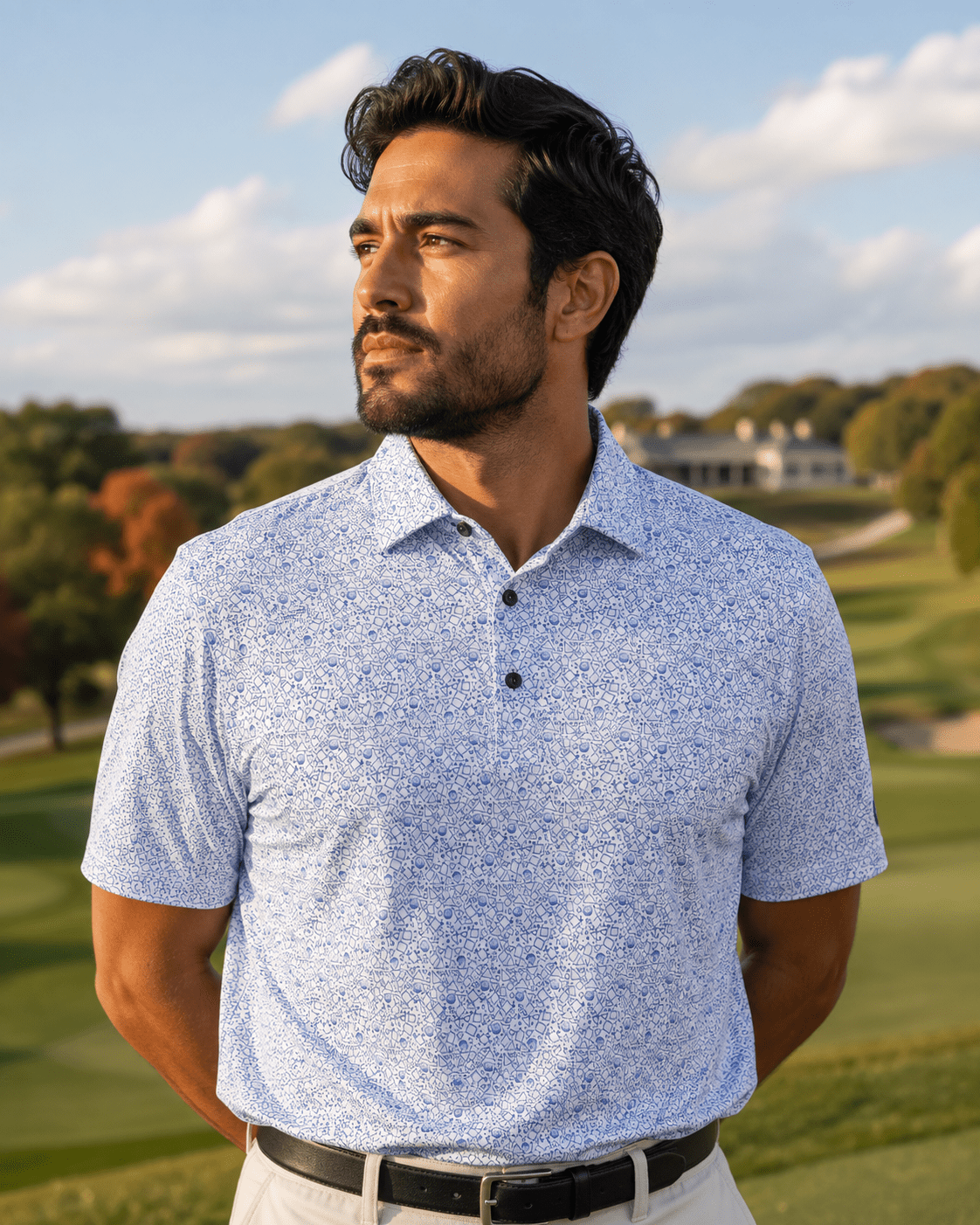 Tossed Geos Performance Golf Polo - F/X Fusion Golf - Polo - Navy - M