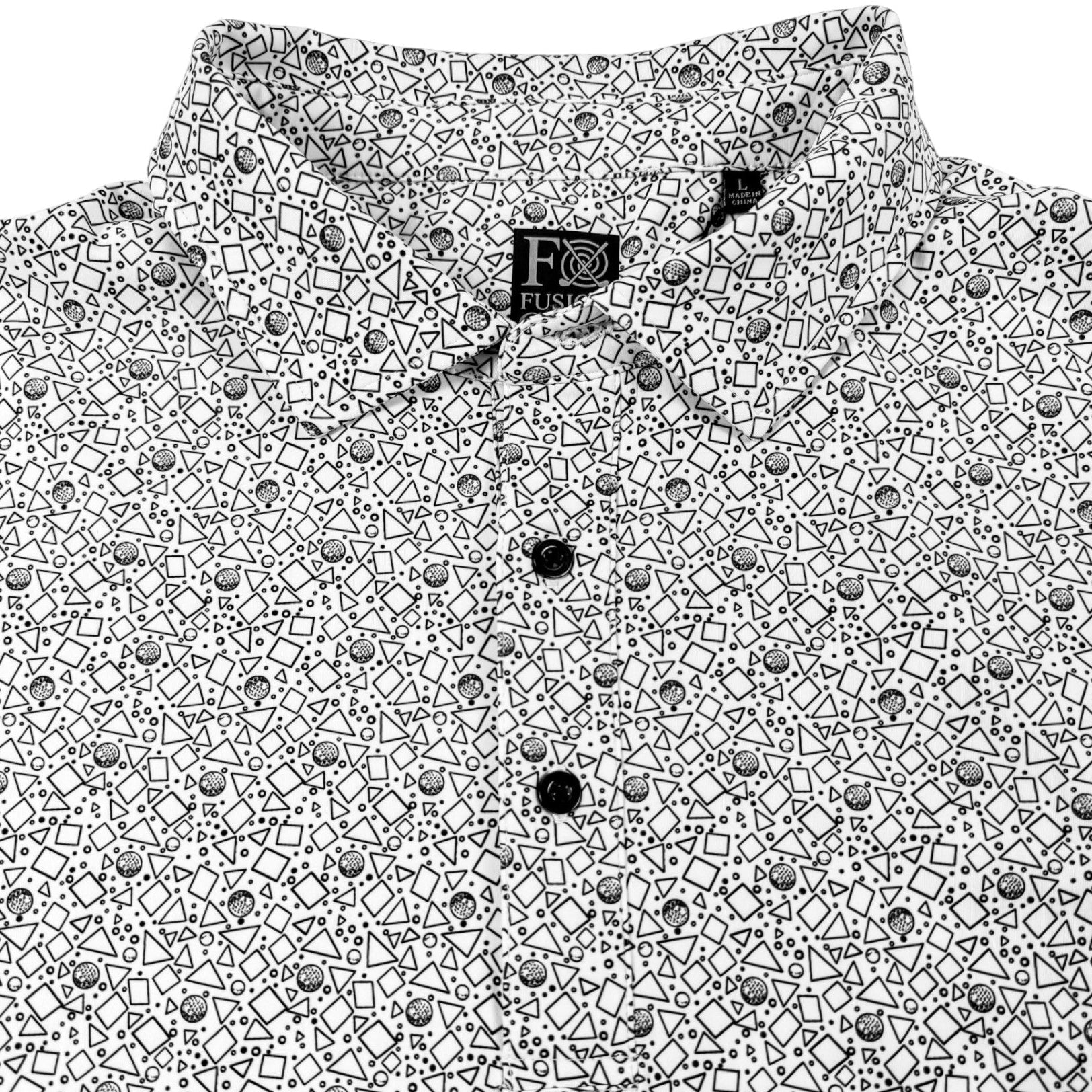 Tossed Geos Performance Golf Polo - F/X Fusion Golf - Polo - Black