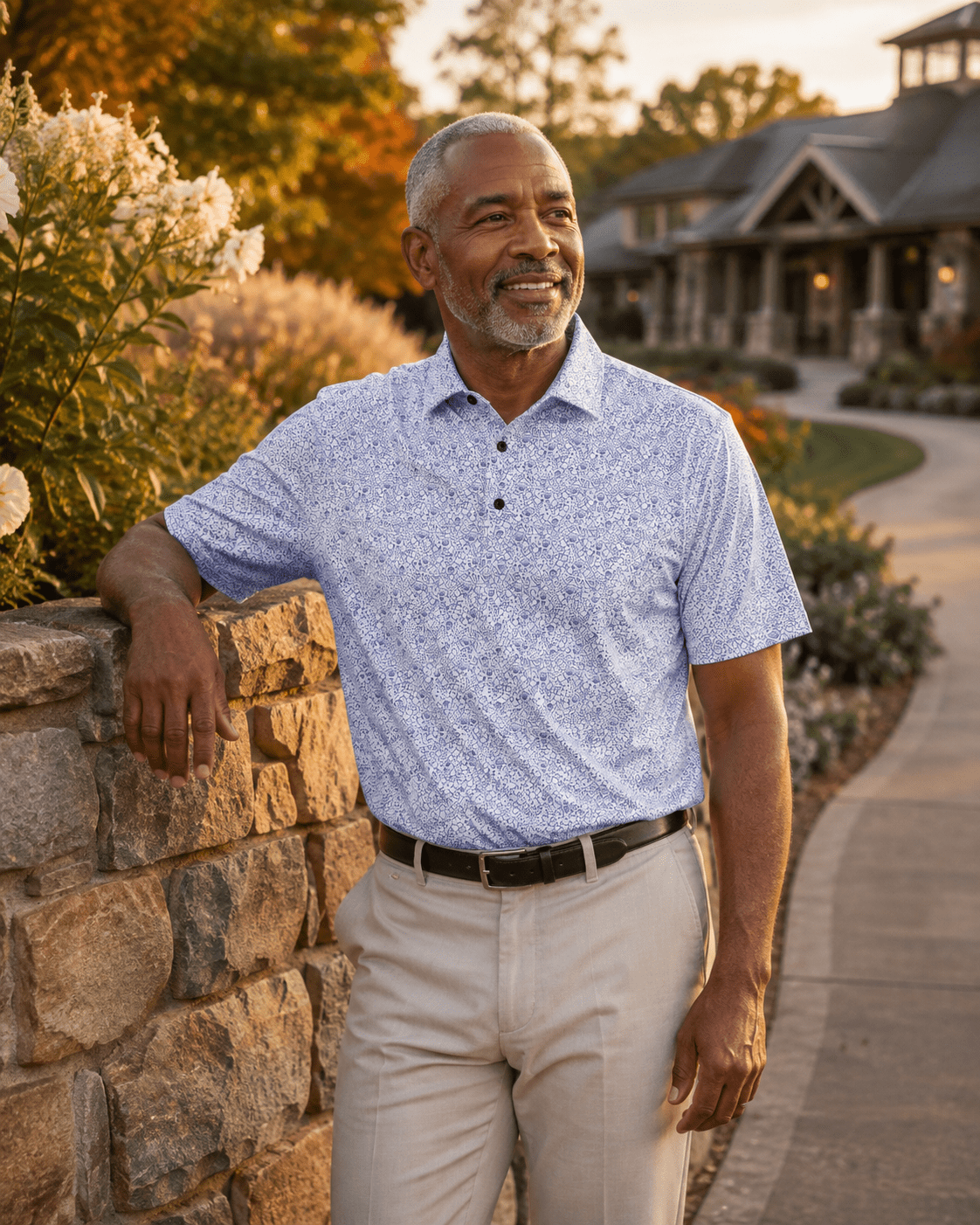 Tossed Geos Performance Golf Polo - F/X Fusion Golf - Polo - Navy - M