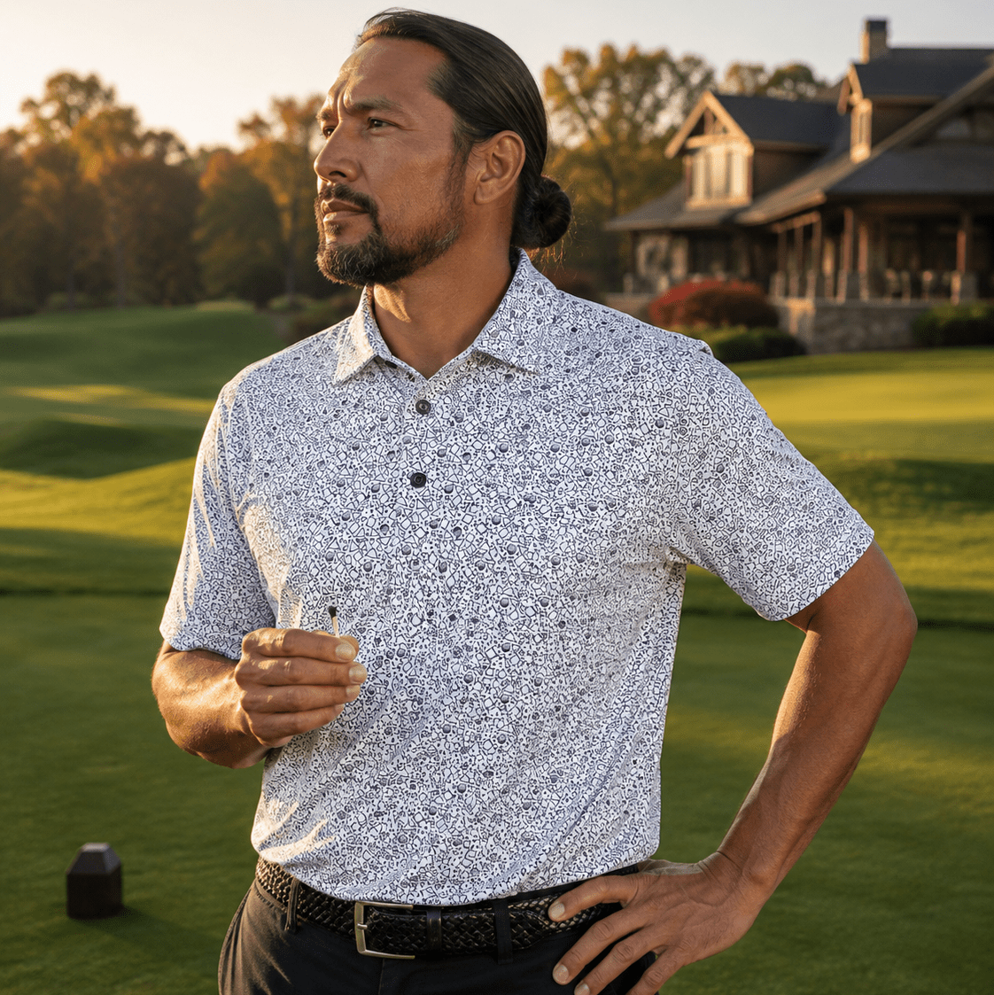 Tossed Geos Performance Golf Polo - F/X Fusion Golf - Polo - Black - M
