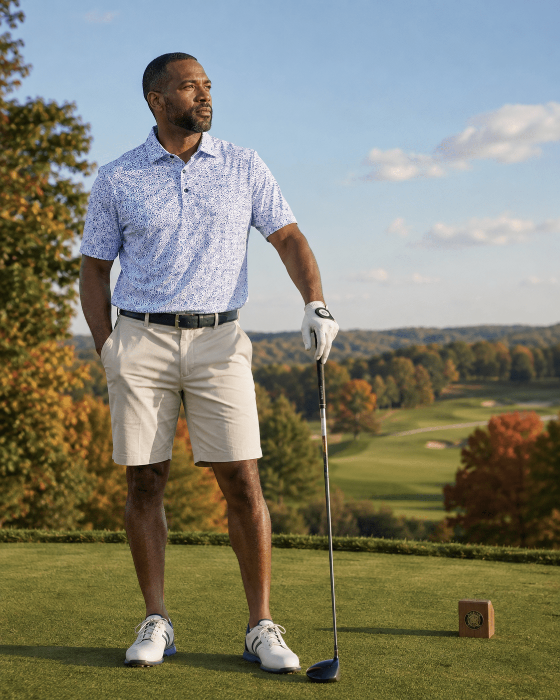 Tossed Geos Performance Golf Polo - F/X Fusion Golf - Polo - Navy - M