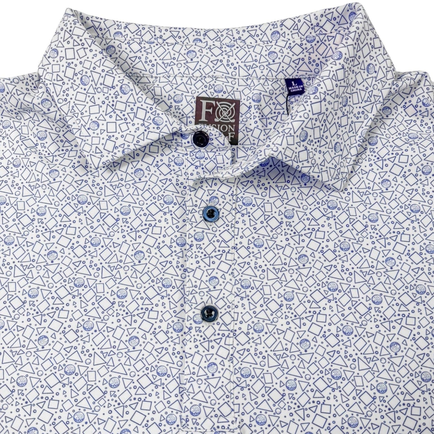 Tossed Geos Performance Golf Polo - F/X Fusion Golf - Polo - Navy